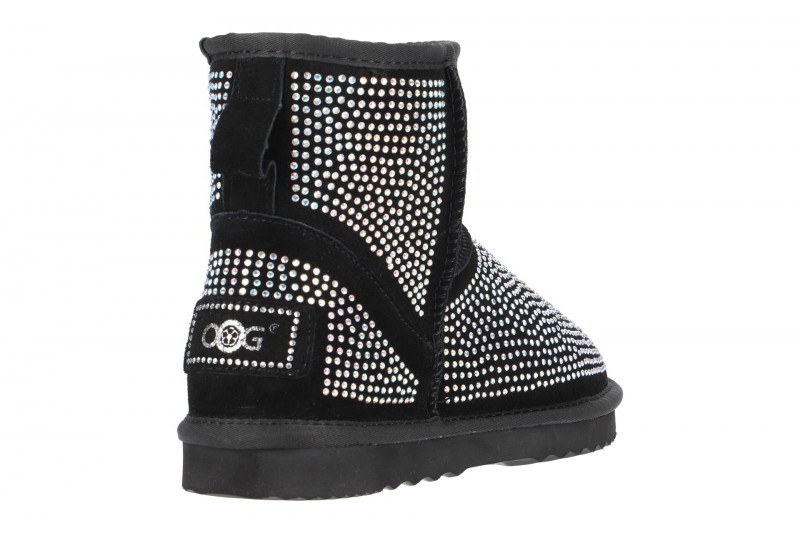 Oog Stiefel schwarz Strass Mini Glamour Boots