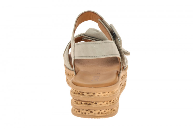 Gabor Plateau Sandalen grün Velour 84.553.11