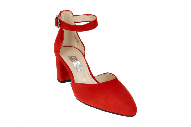 Gabor Riemchen Pumps rot fire Samt 61.340.15