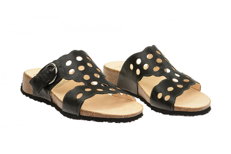 Think Mizzi Pantolette schwarz gelocht