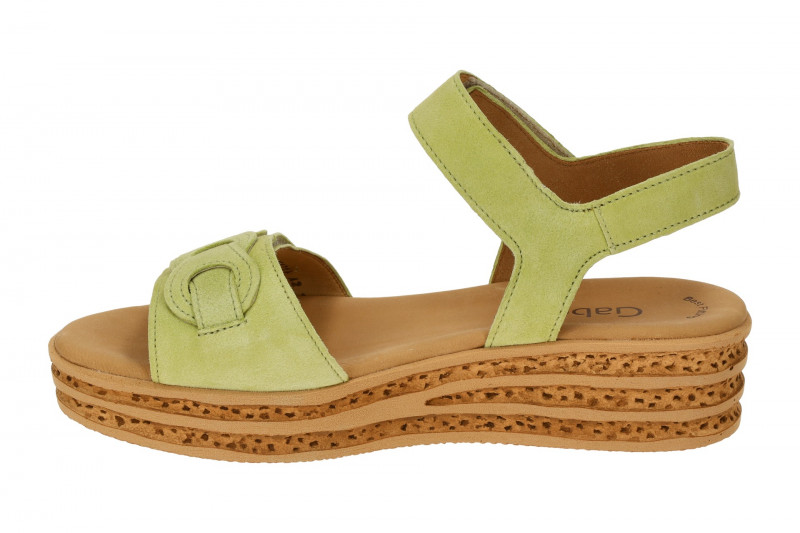 Gabor Fashion Plateau Sandalen grün limette Samt 44.553.11