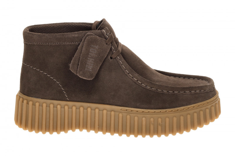 Clarks Torhill Moss Schuhe Mokassin dunkelbraun Velour 26185345