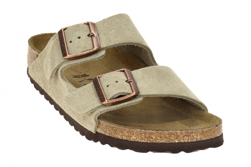Birkenstock Arizona BS Pantolette taupe grau SCHMAL 51463
