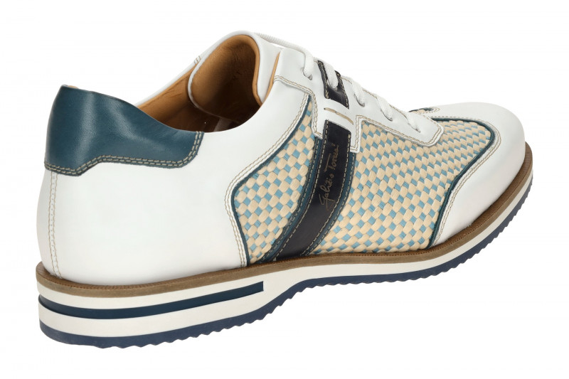 Galizio Torresi Schuhe weiß blau Flecht Muster 310530