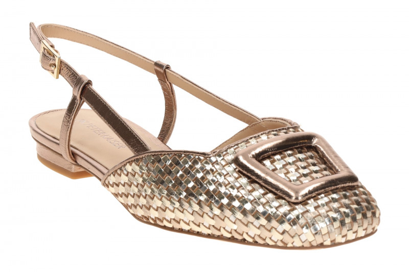 Peter Kaiser Sling Pumps taupe braun metallic Flecht 79481