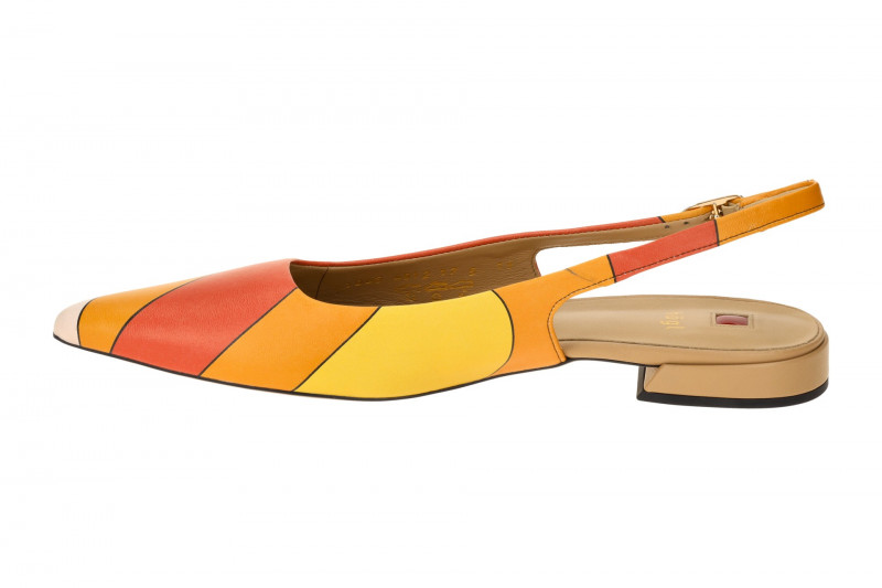 Högl Sophie Sling Pumps orange rot Streifen 1948