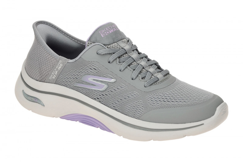 Skechers Go Walk Arch Fit Schuhe grau lila SLIP-INS 125319