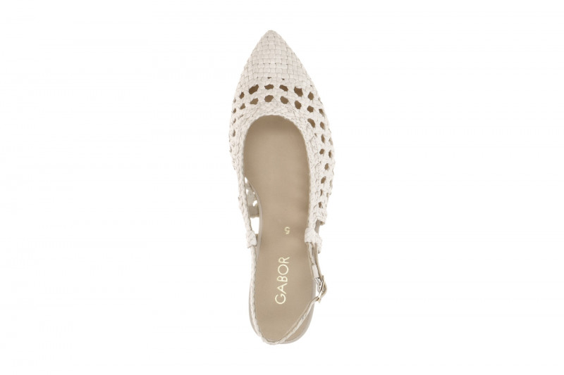 Gabor Sling Pumps creme weiß Flecht-Optik 81.631.21