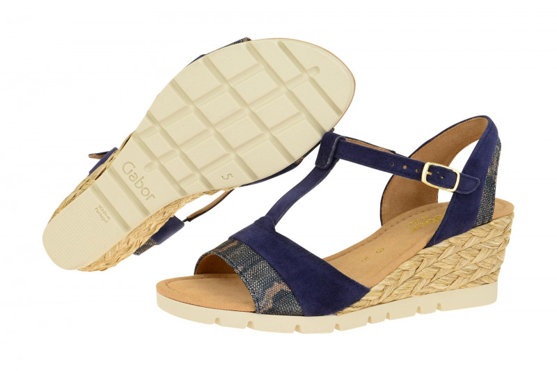 Gabor Tunis Sandale blau Keilabsatz