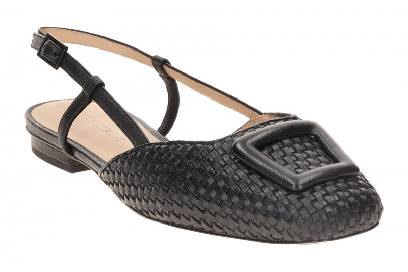 Peter Kaiser Sling Pumps schwarz Flecht 79481