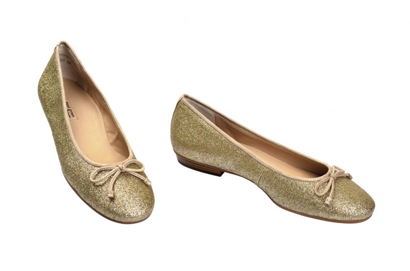 Paul Green Ballerinas 3104-781 in glitter gold