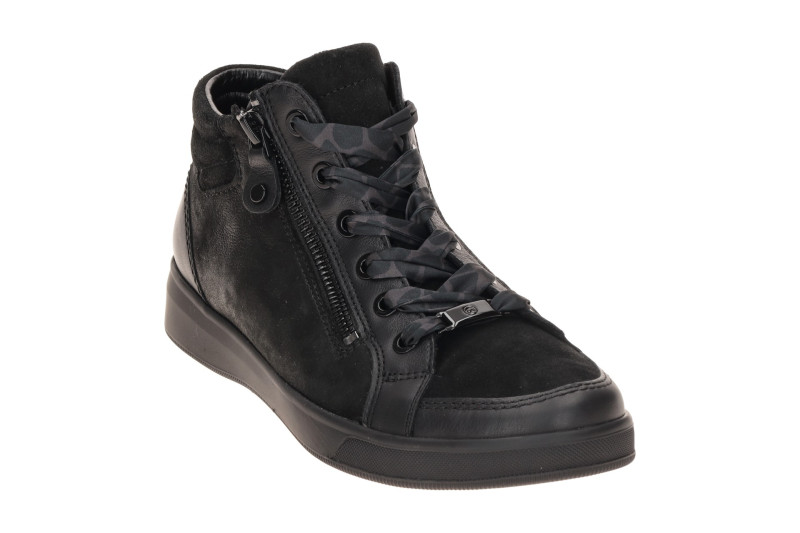 ARA Rom Schuhe schwarz Schimmer Mid-Cut Sneaker 12-14499