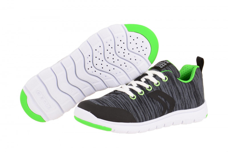 Geox Respira Xunday Boy Kinder Schnürschuhe in dunkelgrau