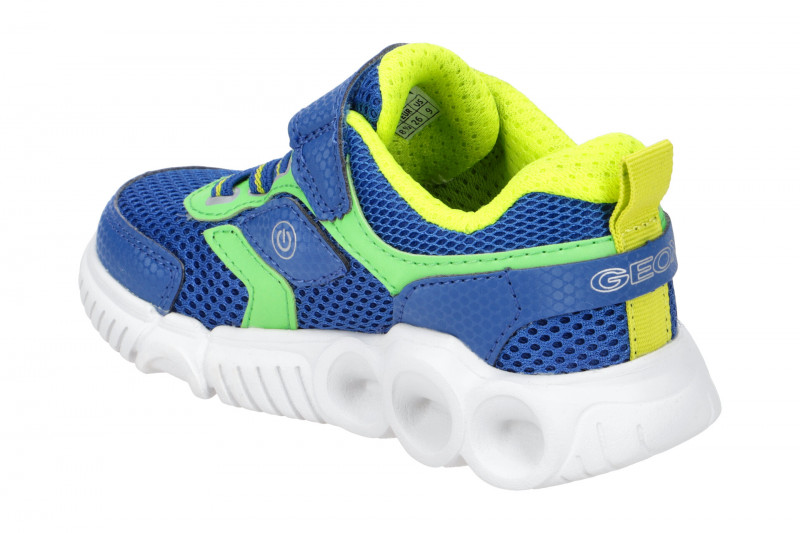 Geox Wroom Kinder Schuhe blau grün Lights J25GAB