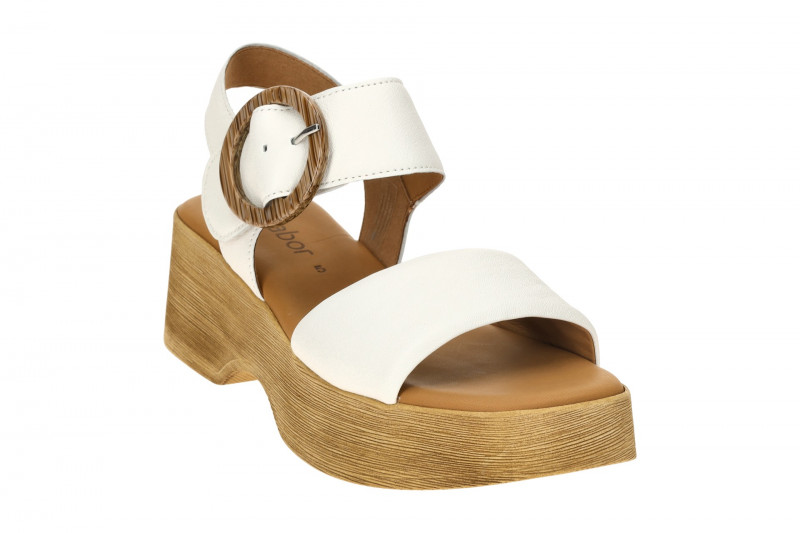 Gabor Fashion Plateau Sandalette weiß Nappa 64.520.20