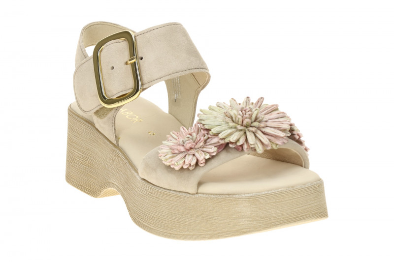 Gabor Fashion Plateau Sandalette grau multi Blumen 84.525.12