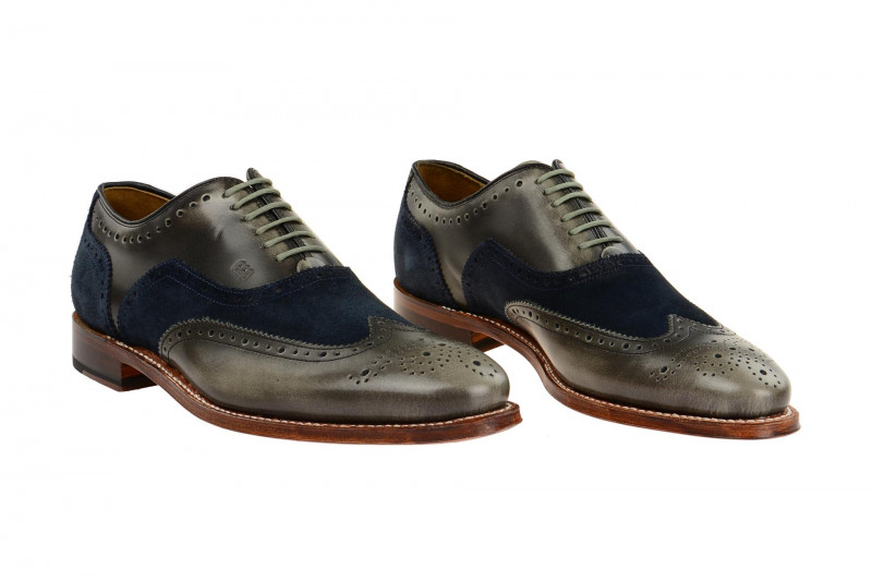 Gordon & Bros Schuhe Fabien grau blau Rahmengenäht 3859-D
