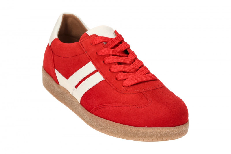 Gabor Schuhe Retro-Sneakers rot weiß Velour 63.300.15