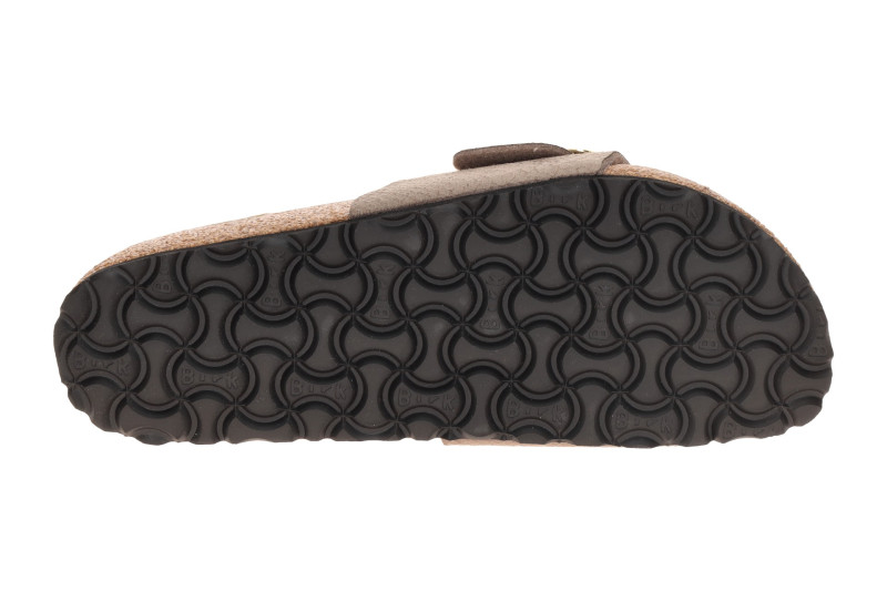 Birkenstock Madrid Big Buckle Pantolette taupe grau Python Schmal 1032965