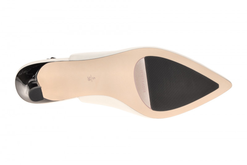 Peter Kaiser Sling Pumps weiß schwarz Lack 79640