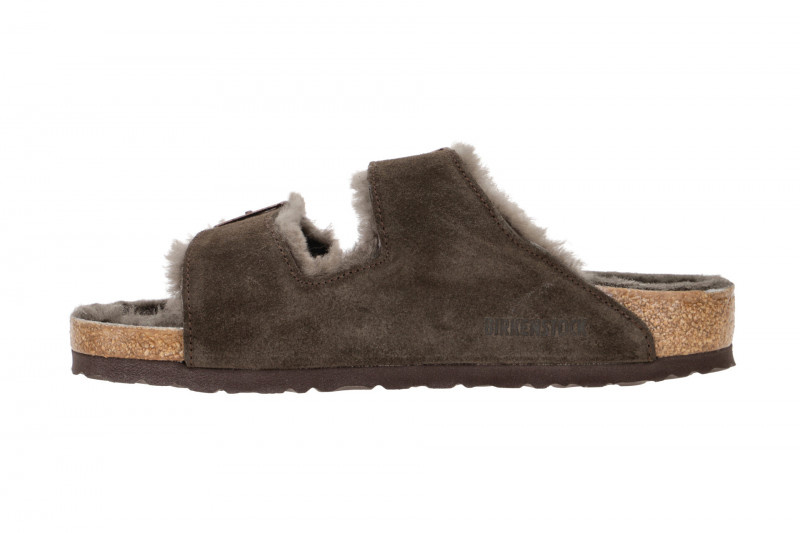 Birkenstock Arizona Shearling Pantolette dunkelbraun Lammfell 1020566