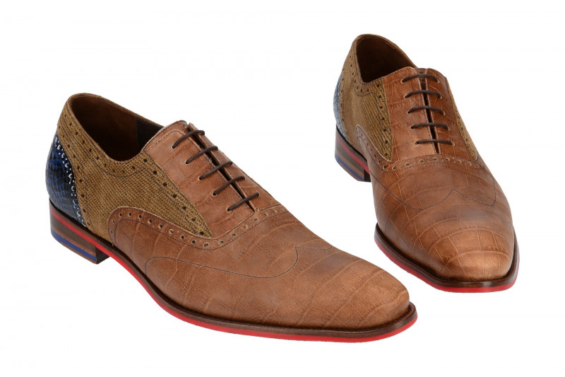 Floris van Bommel Schuhe braun croco 19104