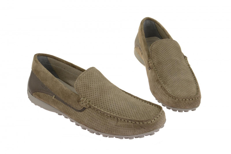 Geox Mokassin Snake Schuhe beige perforiert U7207G