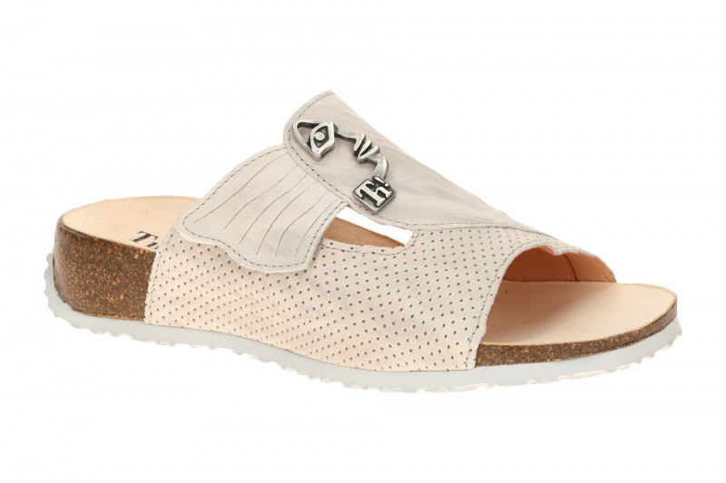 Think Mizzi Pantoletten weiß offwhite perforiert 124