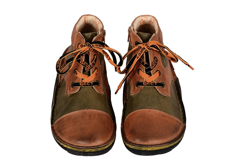 Eject Fixe Schuhe in orange grün E-15034 Boots