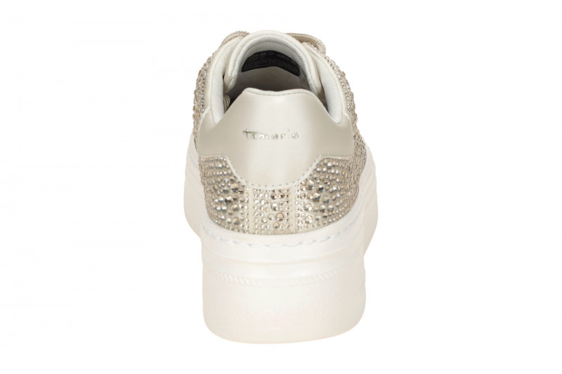 Tamaris Schuhe Plateau Sneaker beige Strass 23795
