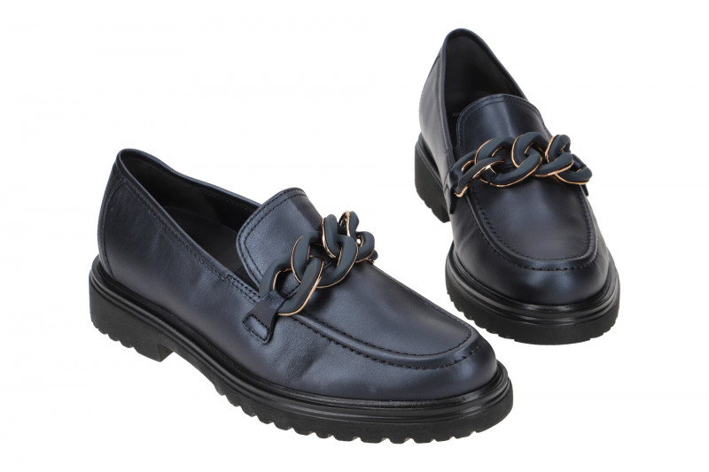 Gabor Schuhe Slipper blau gold H-Weite 72.554.66