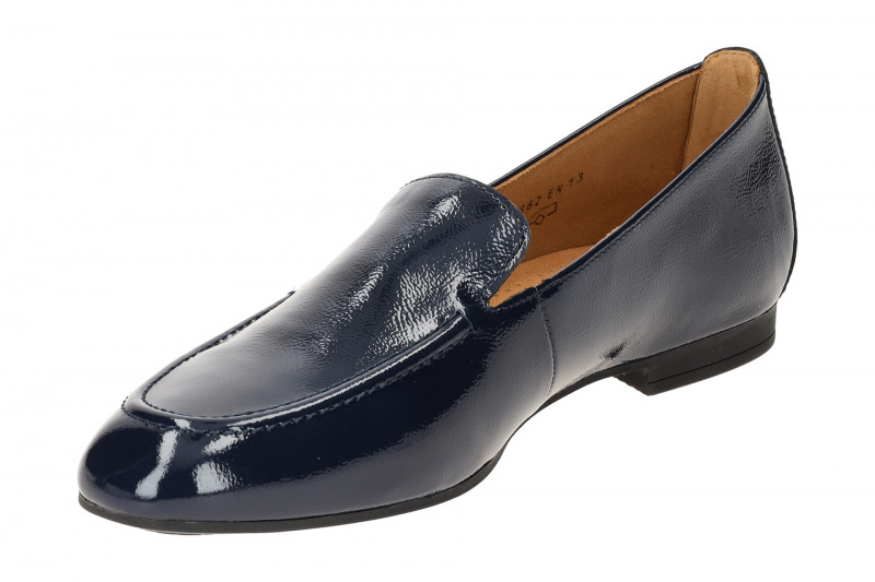 Gabor Schuhe Slipper blau Lack Mokassin 45.214.96