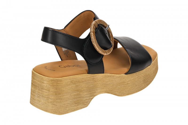 Gabor Fashion Plateau Sandalette schwarz Nappa 64.520.27