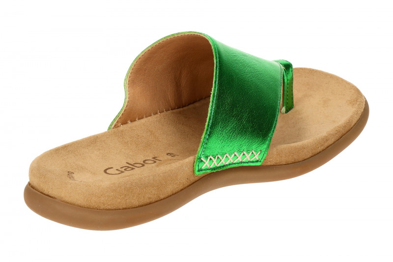 Gabor Pantolette grün metallic Zehentrenner 43.700.79