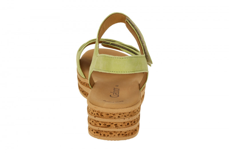 Gabor Fashion Plateau Sandalen grün limette Samt 44.553.11
