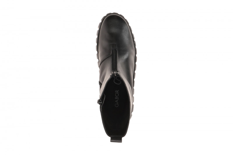 Gabor Plateau Stiefelette schwarz Front Zip 8016.04.001