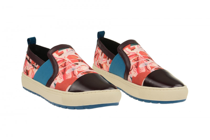 Geox Breeda Designer Schuhe rot kombi Slipper