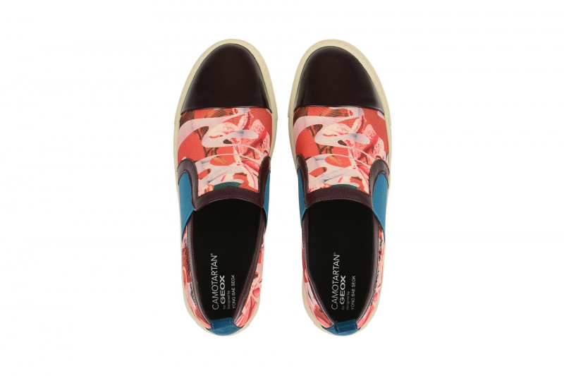 Geox Breeda Designer Schuhe rot kombi Slipper