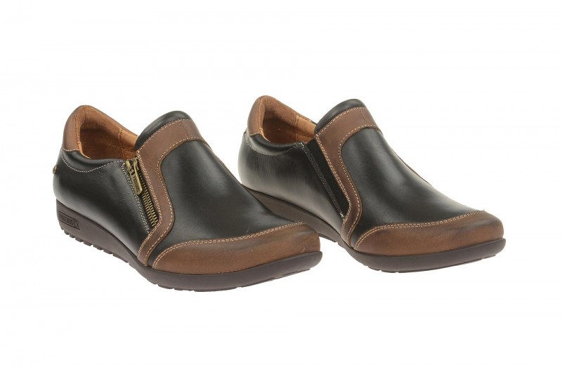 Pikolinos Lisboa Slipper schwarz braun - W67-6589 black-cuero