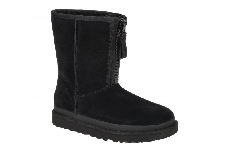 UGG CLASSIC SHORT ZIPPER TAPE LOGO Stiefel schwarz 1144035