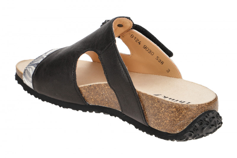 Think Mizzi Pantolette schwarz creme Blumen 124