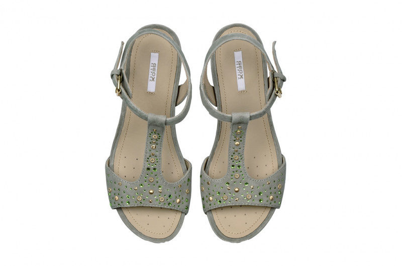 Geox Rorie Keilsandale in sage grau D32P3F