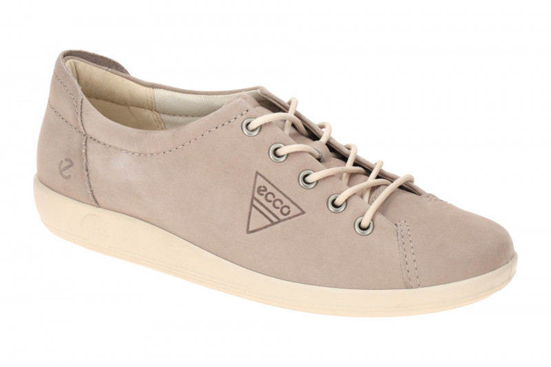 Ecco Soft 2 Schuhe grau rose Damen Schnürer