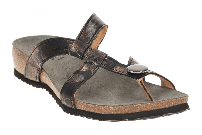 Think Julia Pantolette Zehentrenner schwarz metallic Druck 1315