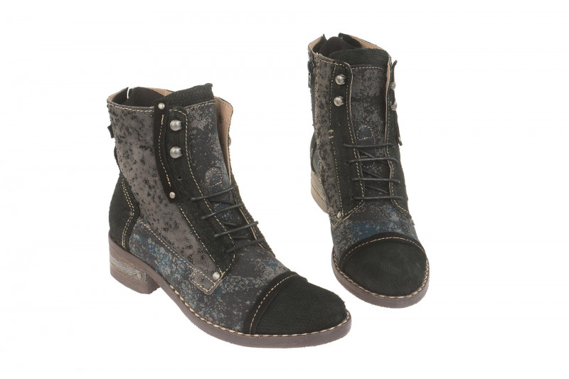 Charme Stiefelette schwarz grau 0822