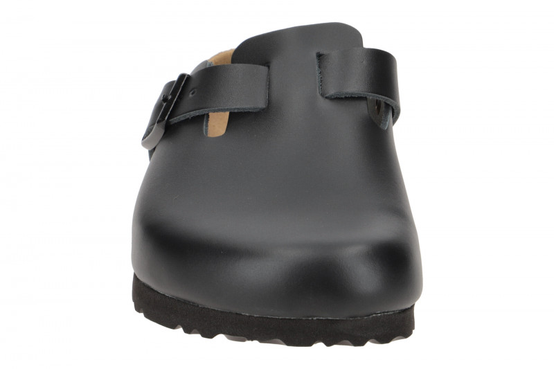 Birkenstock Boston Pantolette schwarz Glattleder Normal-Weit 60191