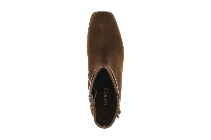 Gabor Stiefelette Ankle Boots braun Karree Samt 8067.02.004