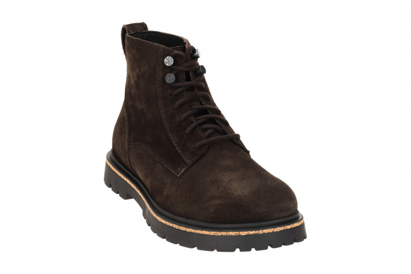 Birkenstock Highwood Lace Mid Herren Stiefel braun Velour Normal-Weit 1028931