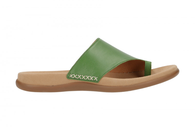 Gabor Pantolette grün Nappa Zehentrenner