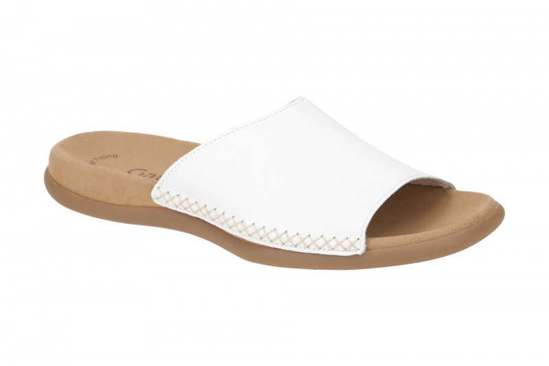 Gabor Pantolette weiß Glattleder 03.705.21